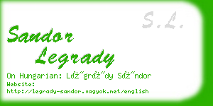 sandor legrady business card